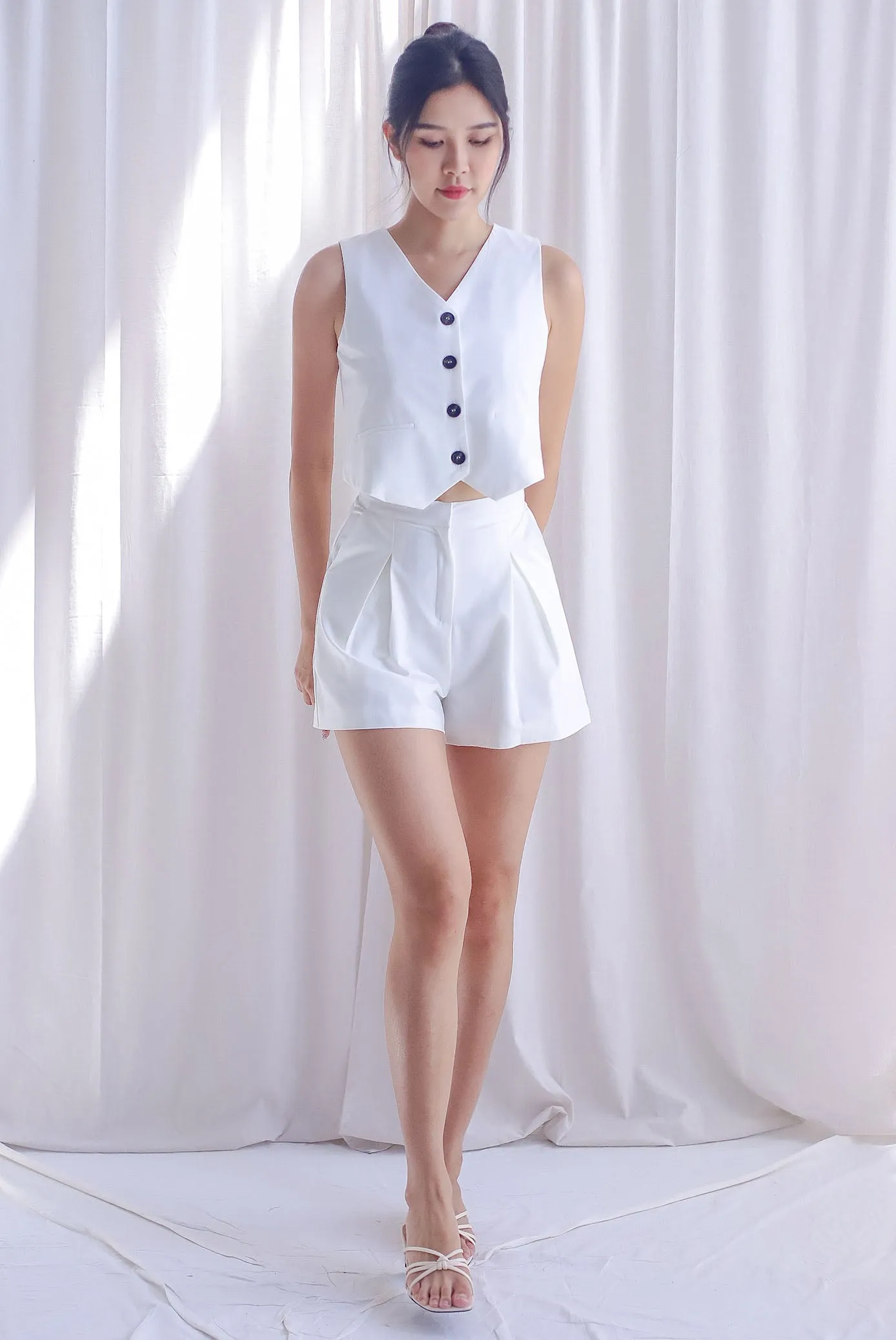 Mishka Buttons Vest Top In White