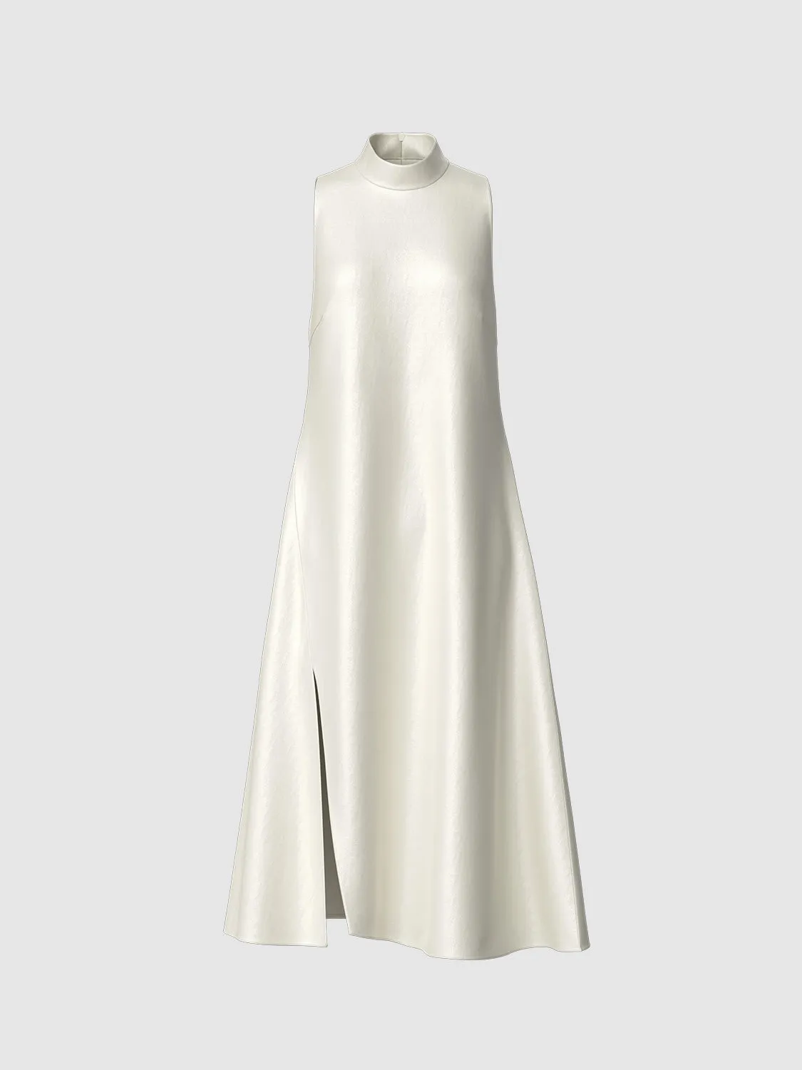 Mock Neck Sleeveless Split Hem Dresses