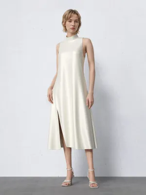 Mock Neck Sleeveless Split Hem Dresses