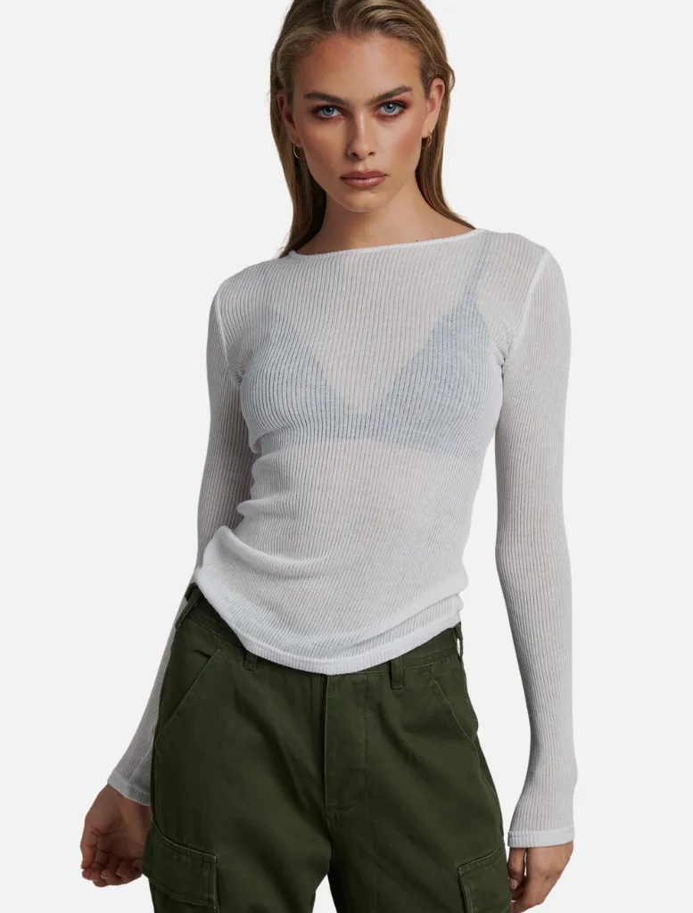 Myles Crew Neck Top - White