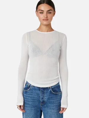 Myles Crew Neck Top - White