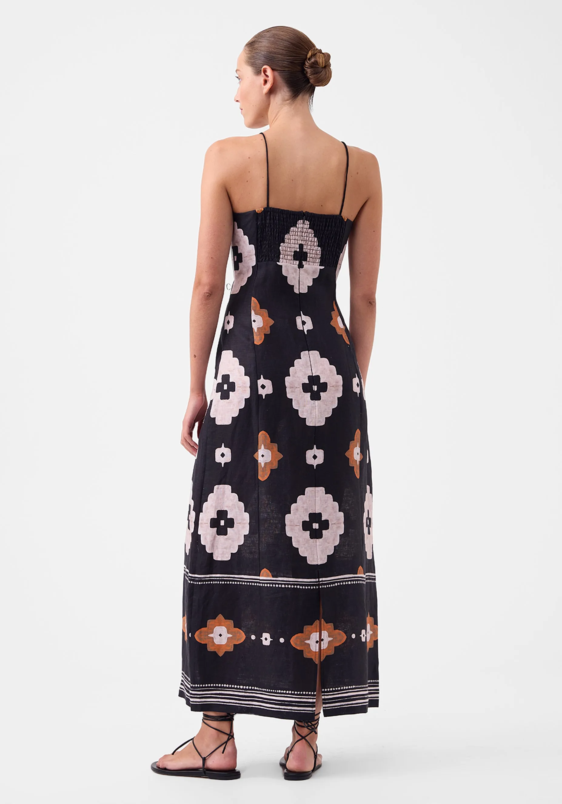 Navi Linen Dress - Print