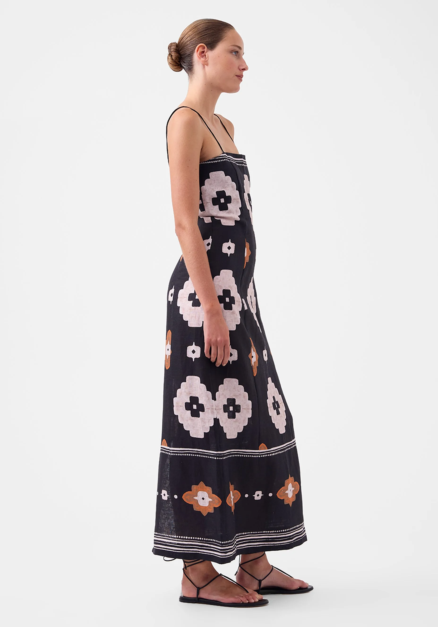 Navi Linen Dress - Print