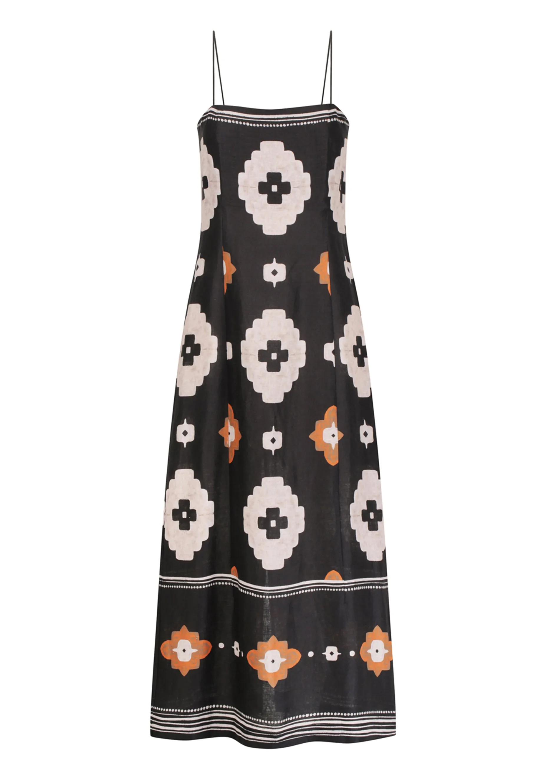 Navi Linen Dress - Print