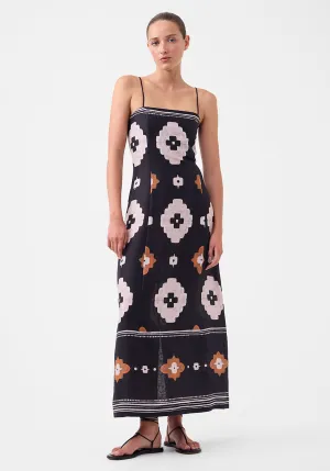 Navi Linen Dress - Print