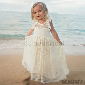 New Arrival Boho Flower Girl Dress Lace Flower Girl Dress Flower New Arrival Girl Dresses Lace Baby Dress Country Flower Girl Dress Lace Rustic Flower Girl Dress, FG0111