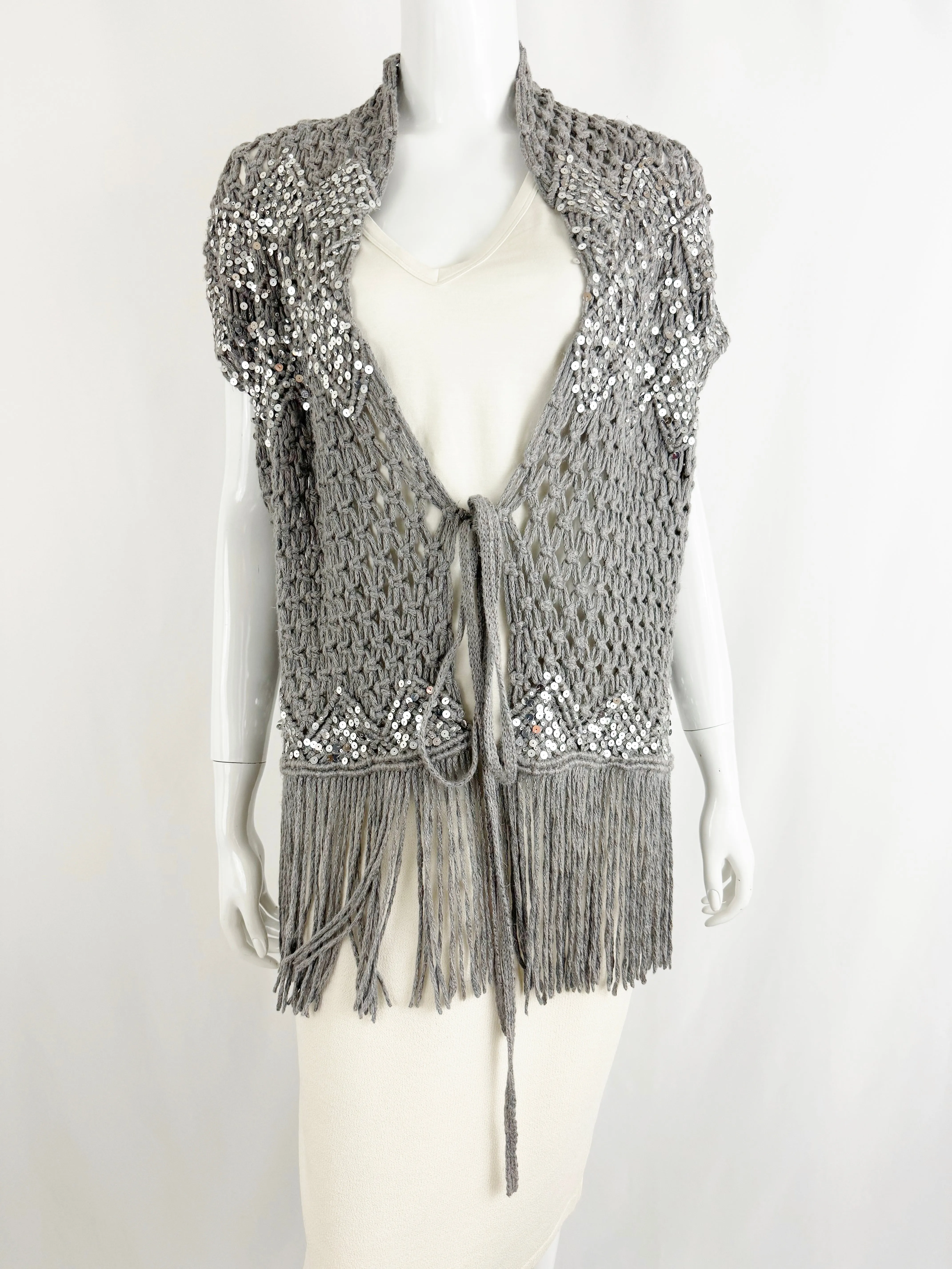 NEW Brunello Cucinelli Sequin Accent Vest Size L
