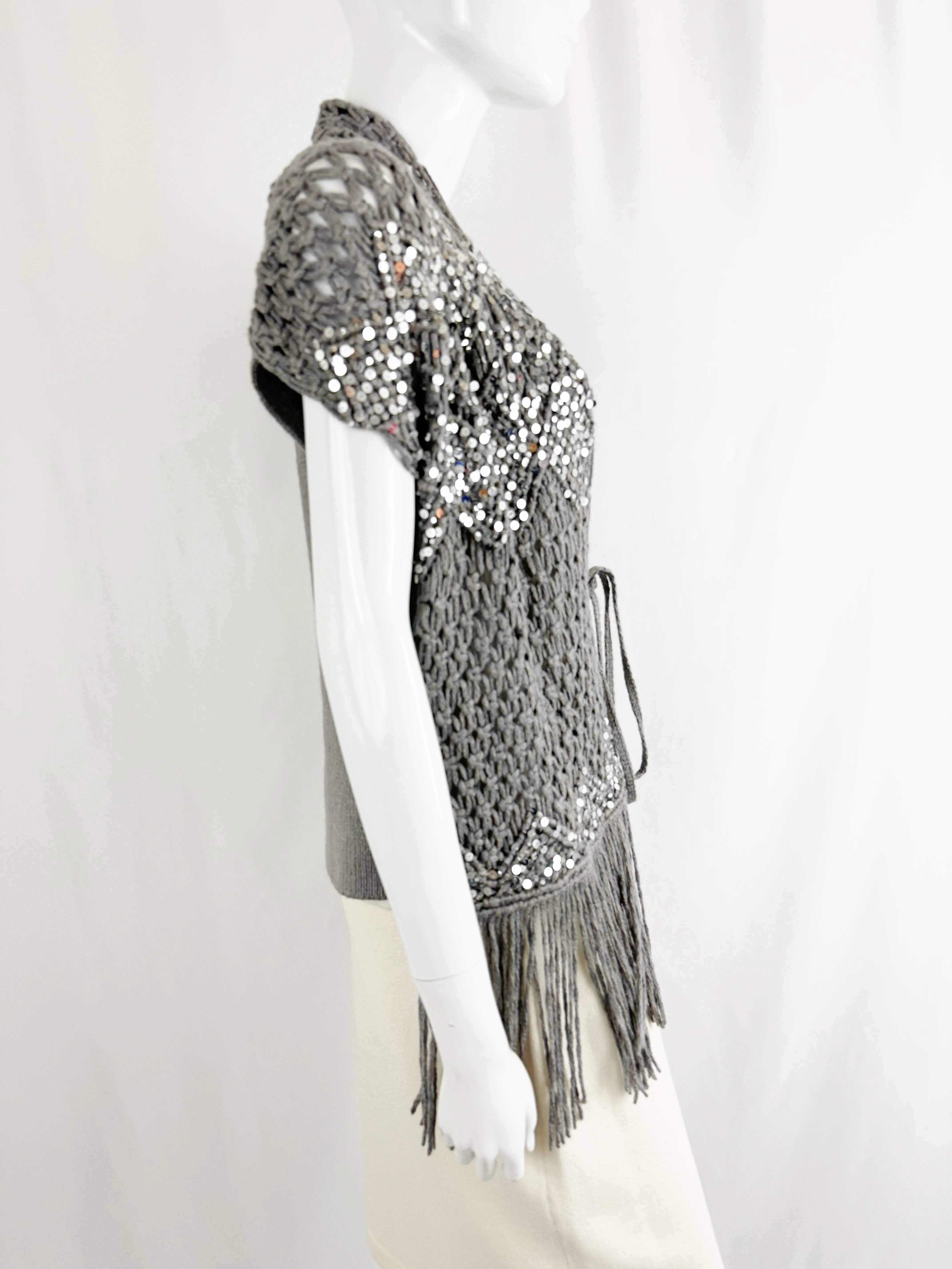 NEW Brunello Cucinelli Sequin Accent Vest Size L