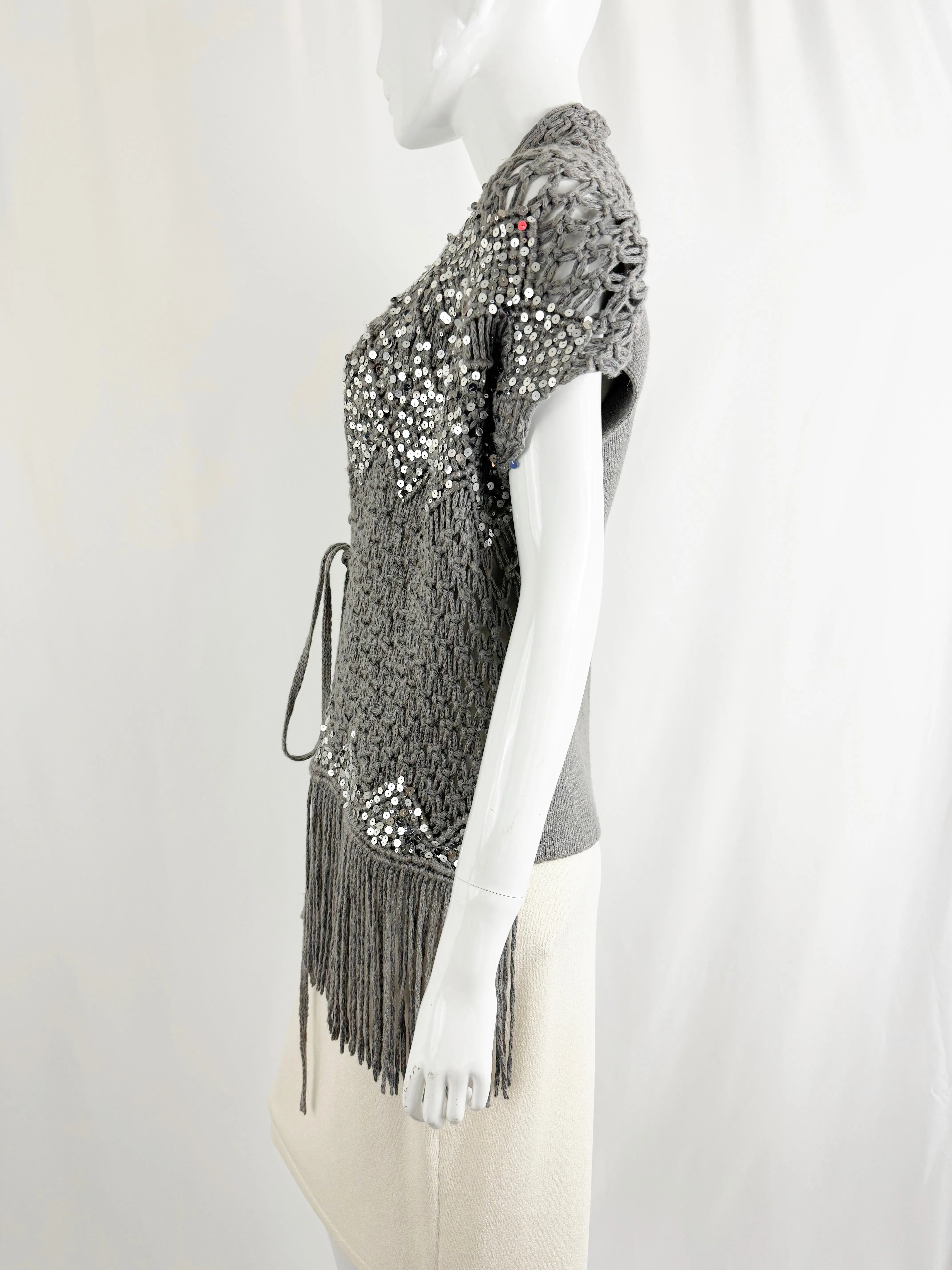 NEW Brunello Cucinelli Sequin Accent Vest Size L