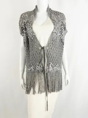 NEW Brunello Cucinelli Sequin Accent Vest Size L