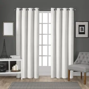 New Wayfair Cambra Velvet Solid Semi-Sheer Grommet Panel Pair (Set of 2) in Winter White by House of Hampton 54x108, Retails $110 