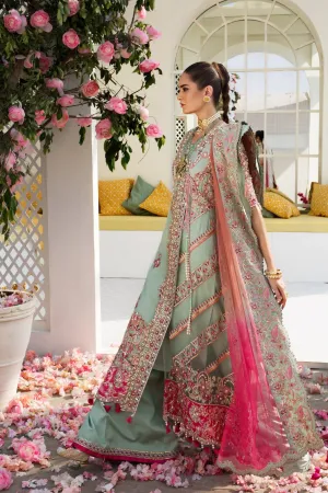 Nikah Bridal Dress In Aqua Green Color By Elan Model# B 1859