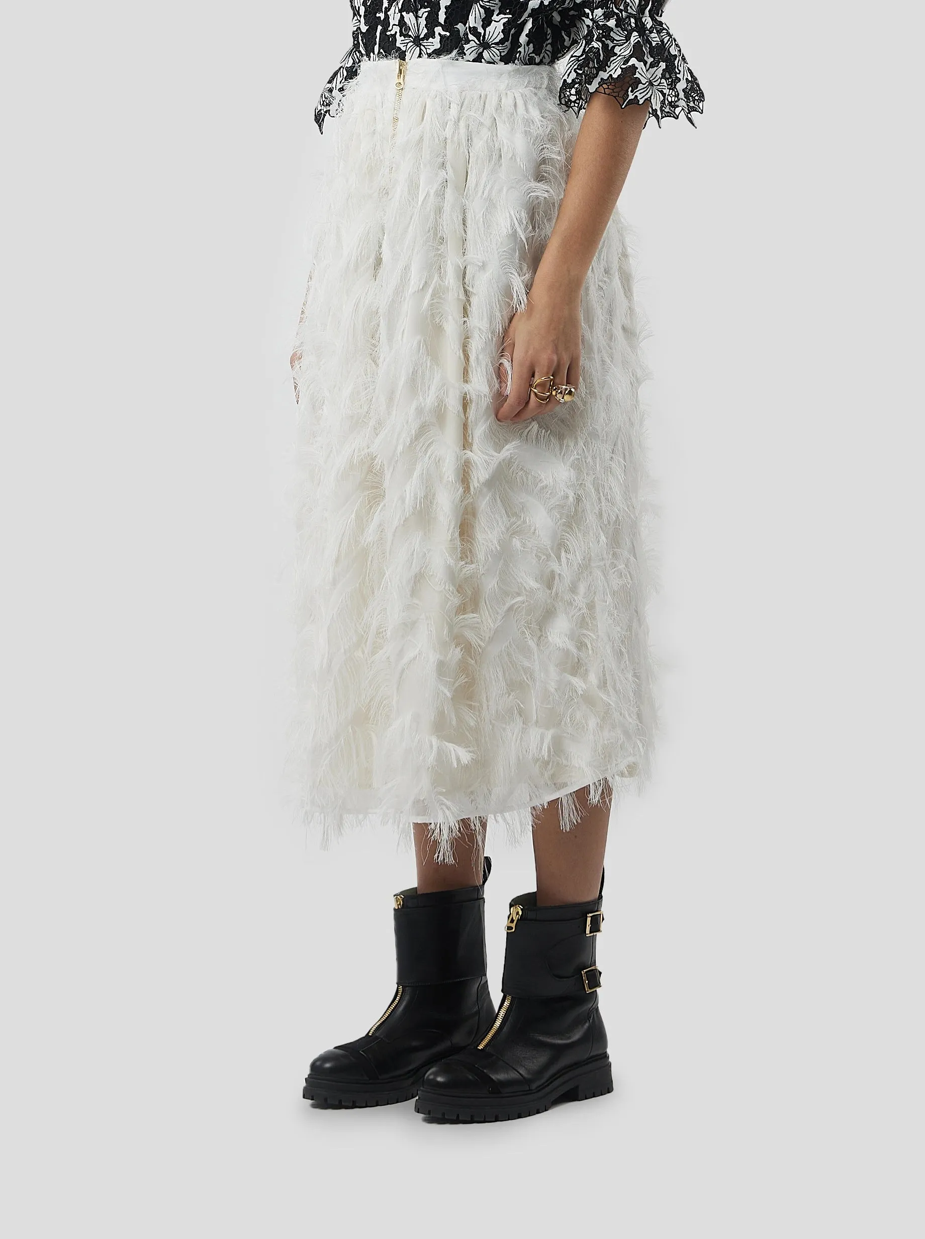 Orso Skirt in White Feather