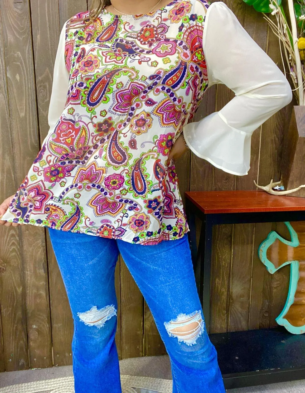 Paisley SHEER top