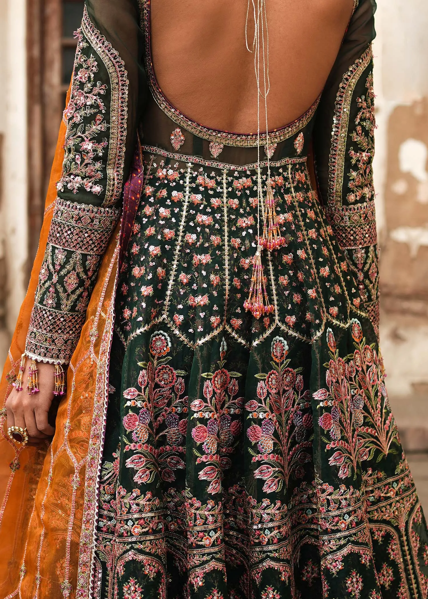 Pakistani Bridal Dress in Traditional Pishwas Style