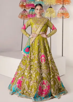 Pakistani Mehndi Lehnga Outfit for Bride #Y6232