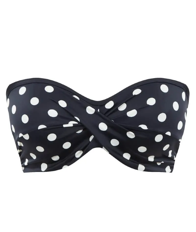 Panache Swimwear Anya Riva Spot Twist Bandeau Bikini - Navy/Vanilla