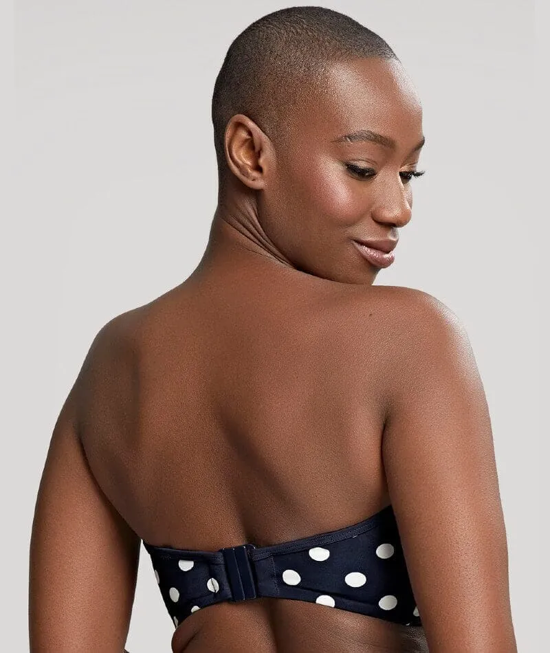 Panache Swimwear Anya Riva Spot Twist Bandeau Bikini - Navy/Vanilla