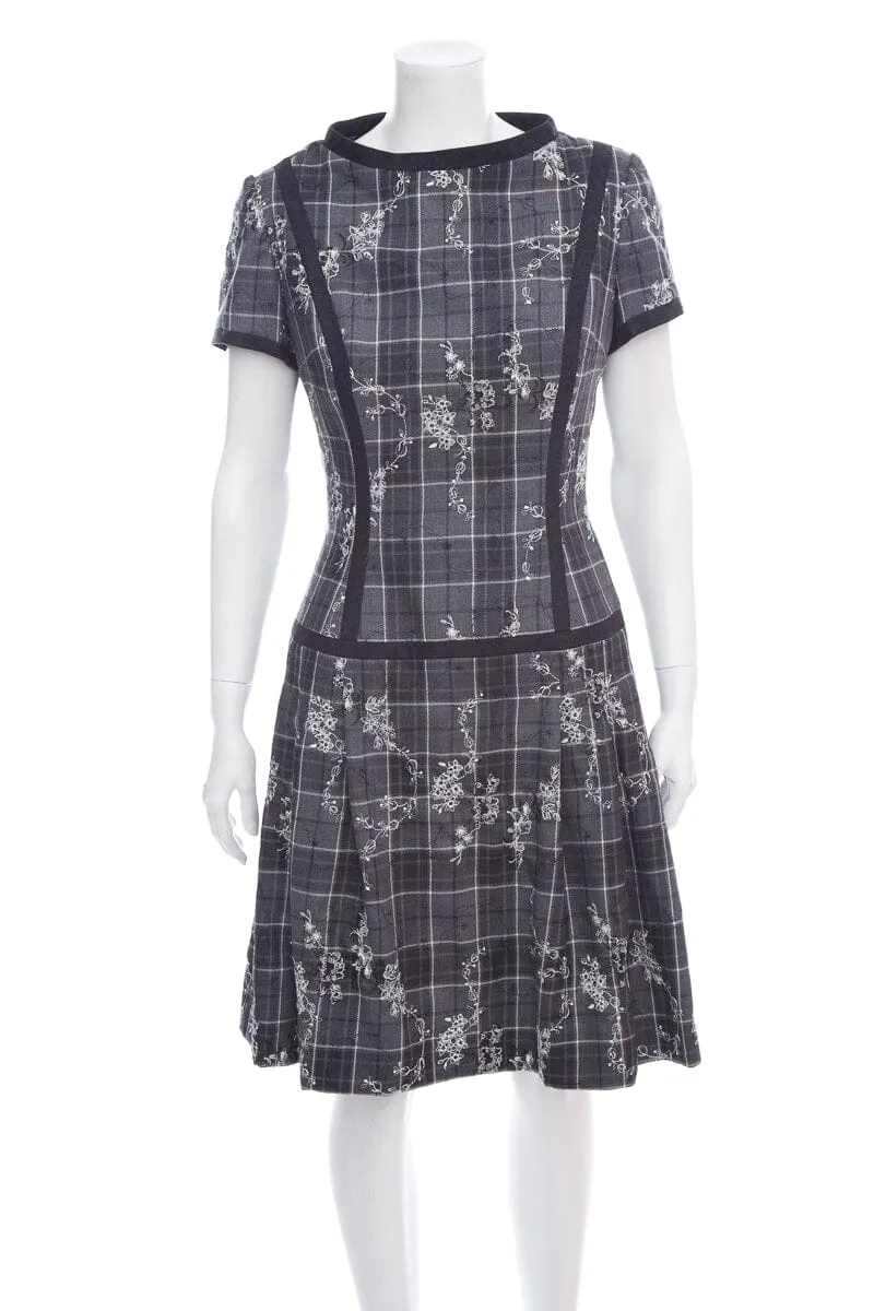 Peggy Jennings Grey Plaid Dress SZ S NWT