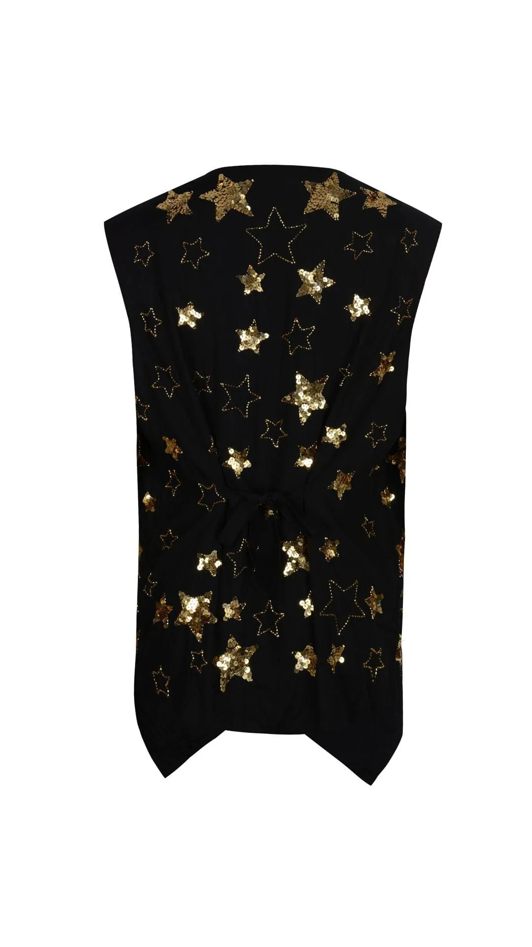 PHOENIX SEQUIN STAR MENS VEST - BLACK/GOLD