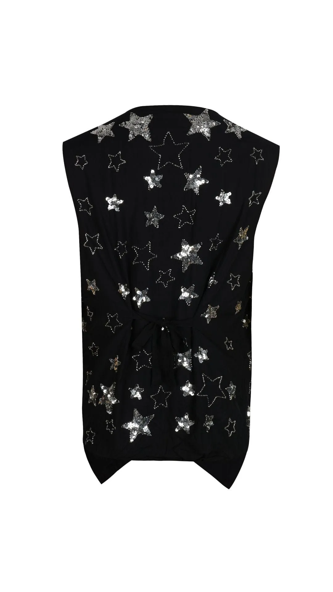 PHOENIX SEQUIN STAR MENS VEST - BLACK/SILVER