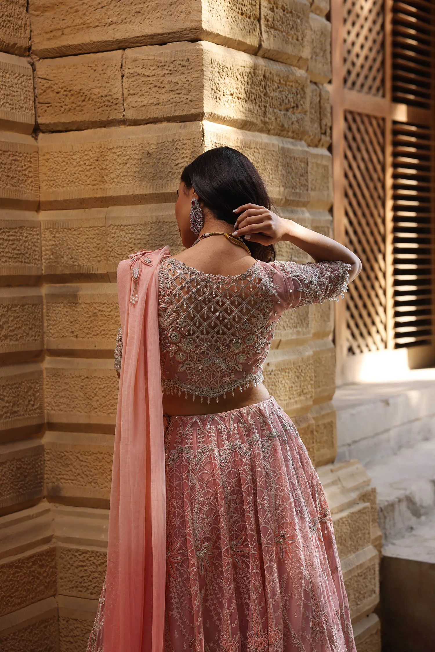Pink Bridal Choli Lehenga for Pakistani Wedding Dresses