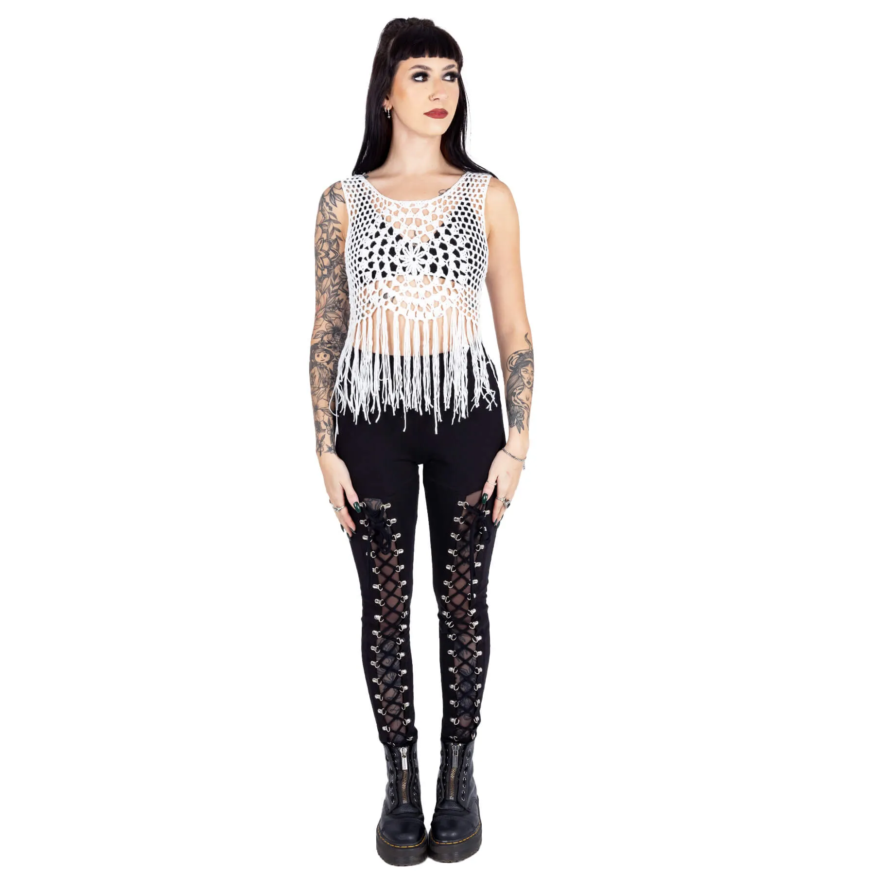 PIPER FRINGE VEST - WHITE