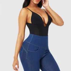 Plunge Low-Back Bodysuit Shaper Thong