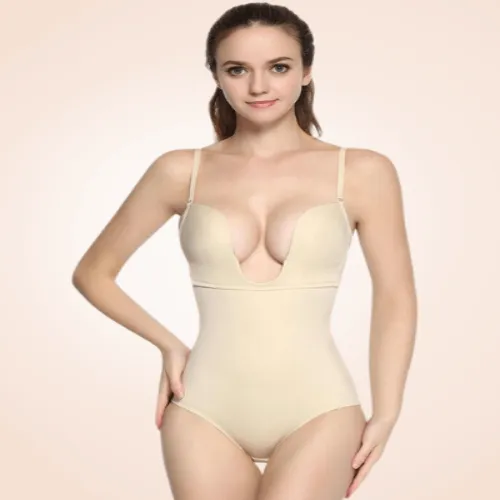 Plunge Low-Back Bodysuit Shaper Thong