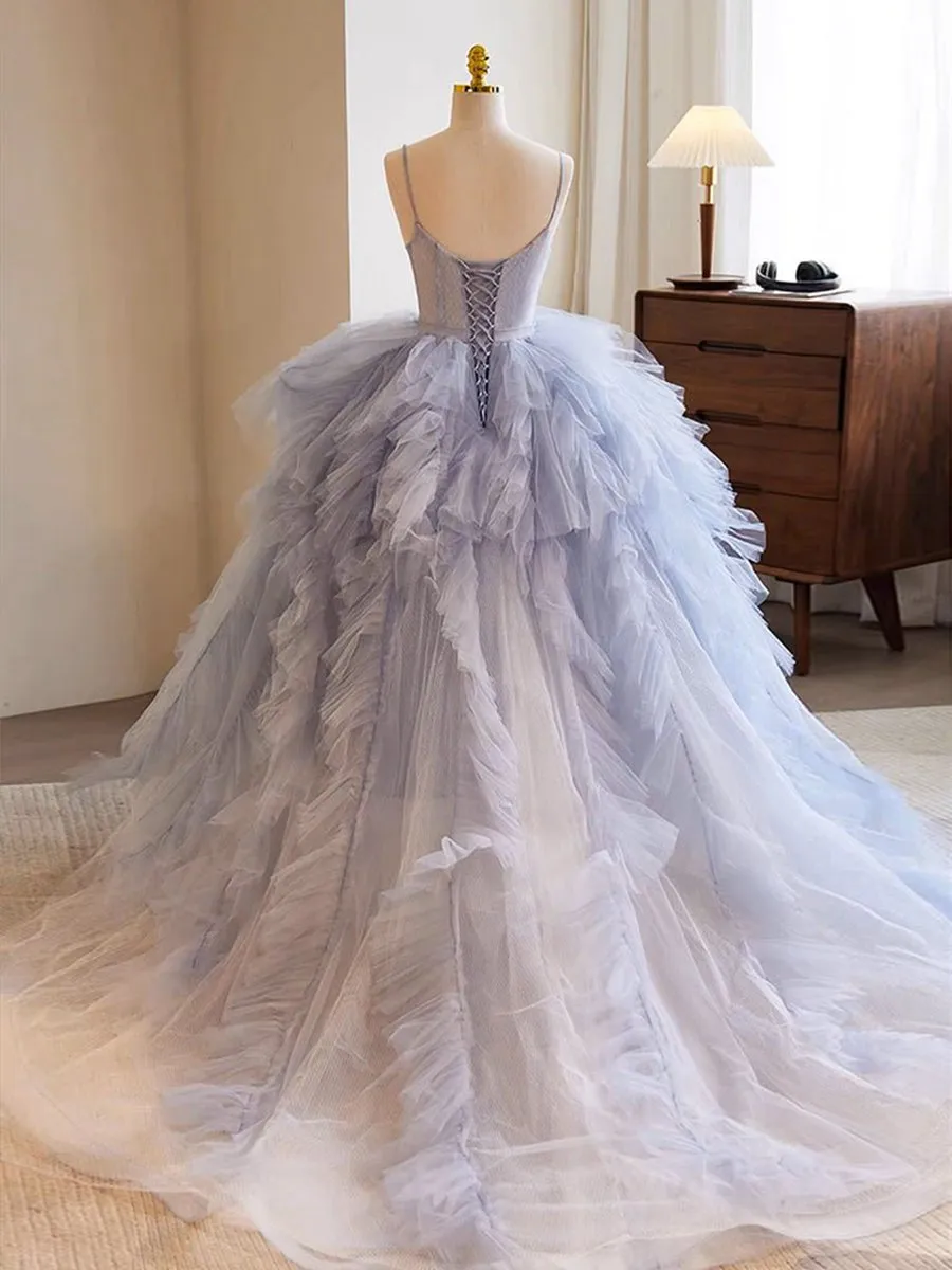 Quinceanera Dresses Tulle Long Prom Gown Tulle Long Sweet Dresses