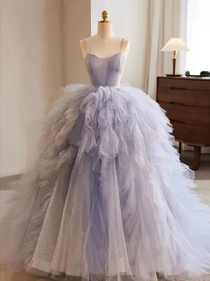 Quinceanera Dresses Tulle Long Prom Gown Tulle Long Sweet Dresses
