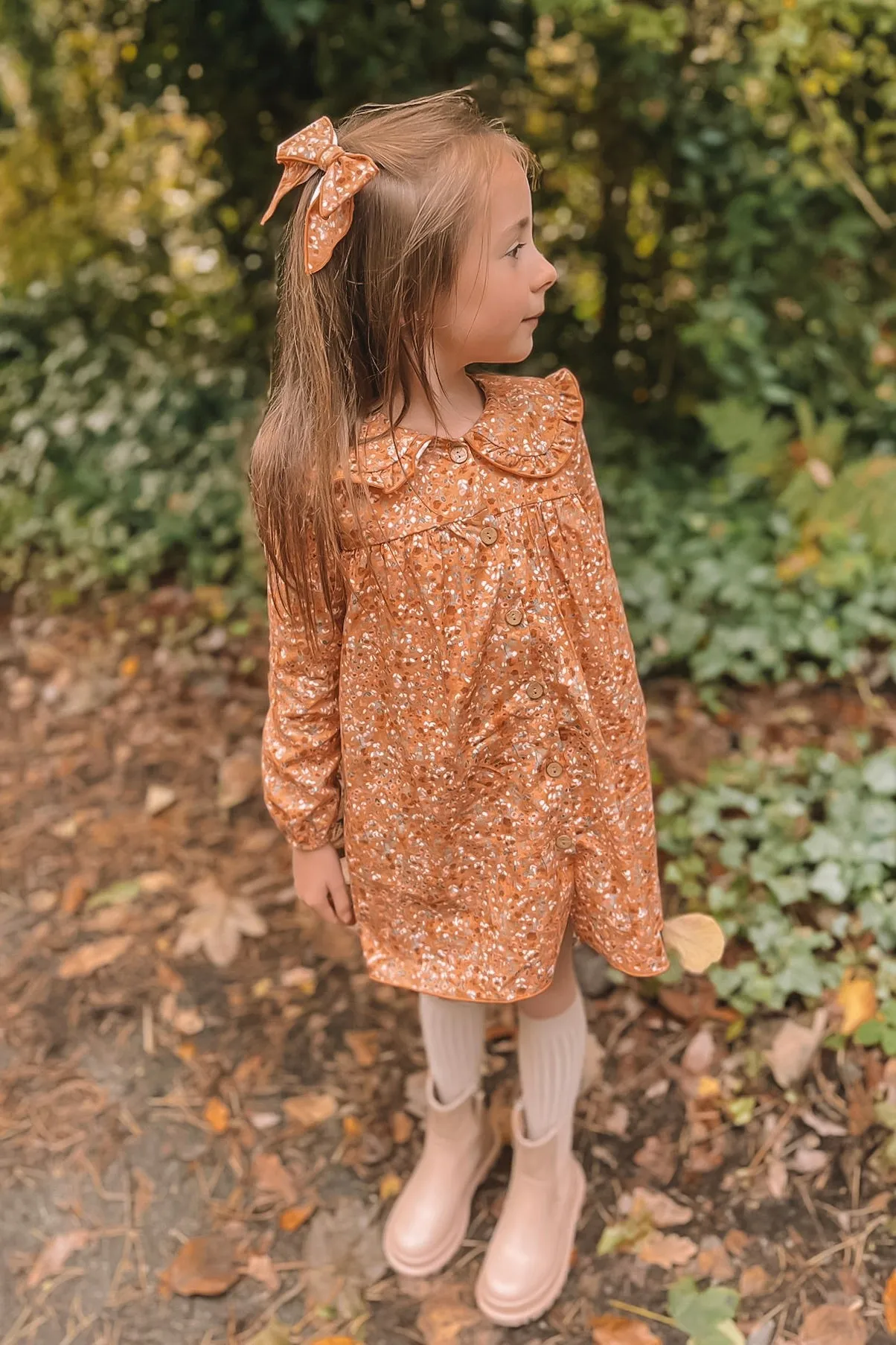 "Aura" Terracotta Floral Dress