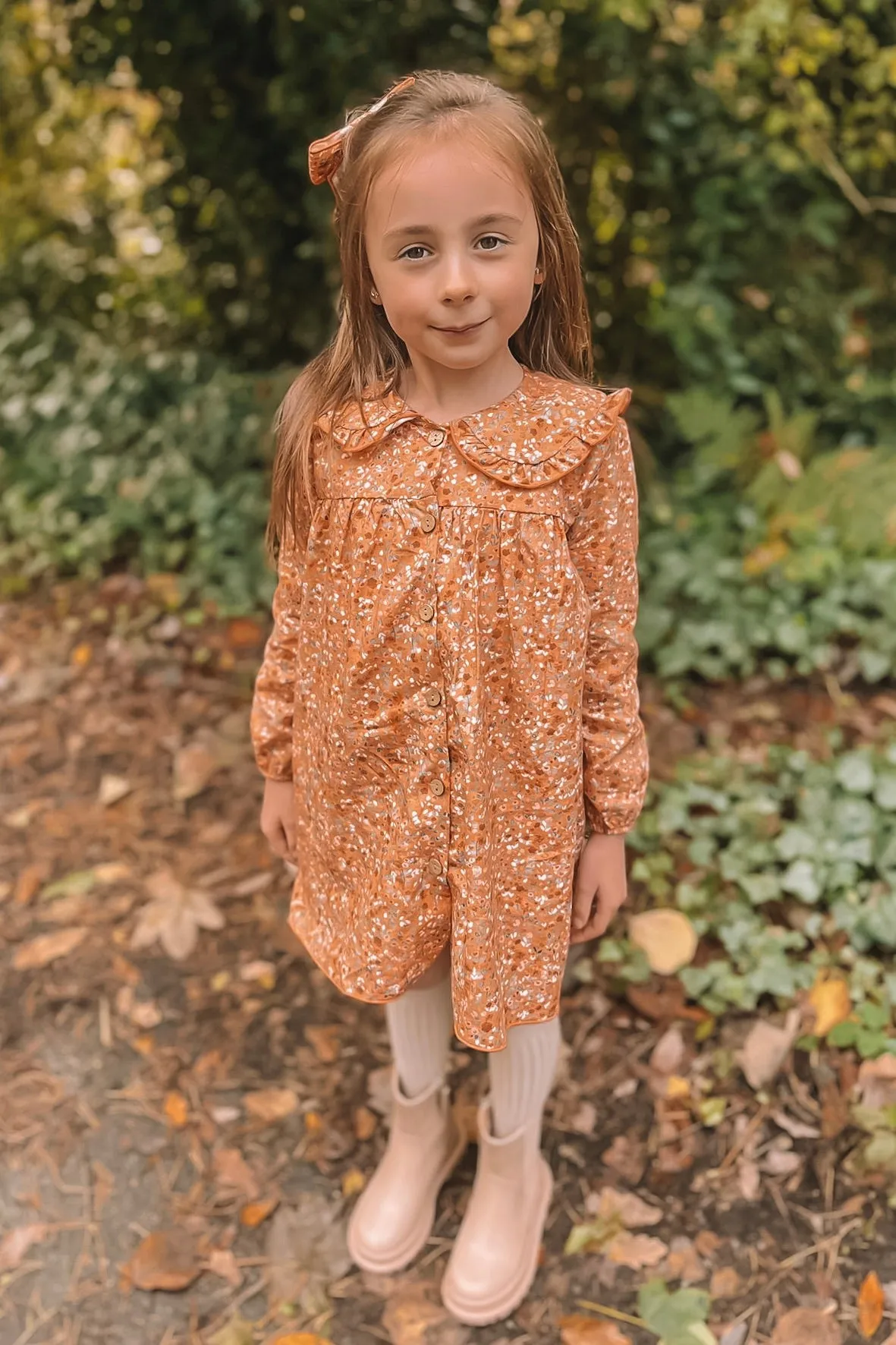 "Aura" Terracotta Floral Dress