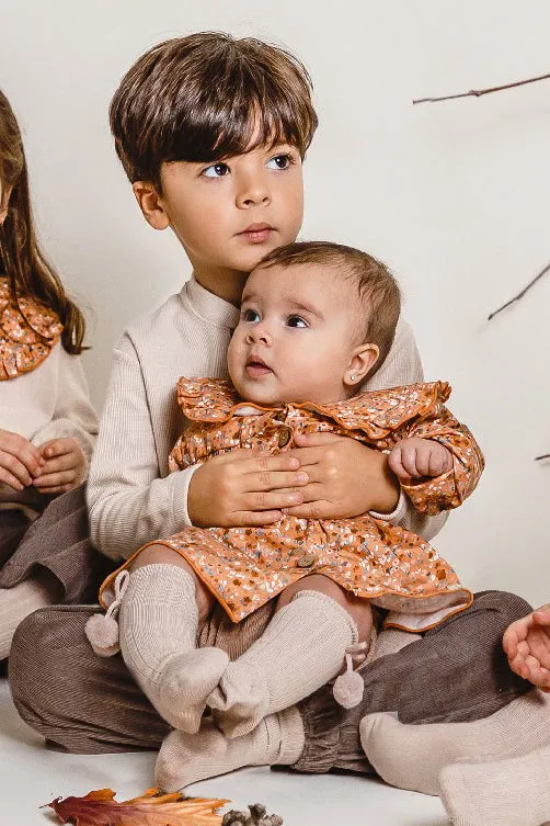 "Aura" Terracotta Floral Dress