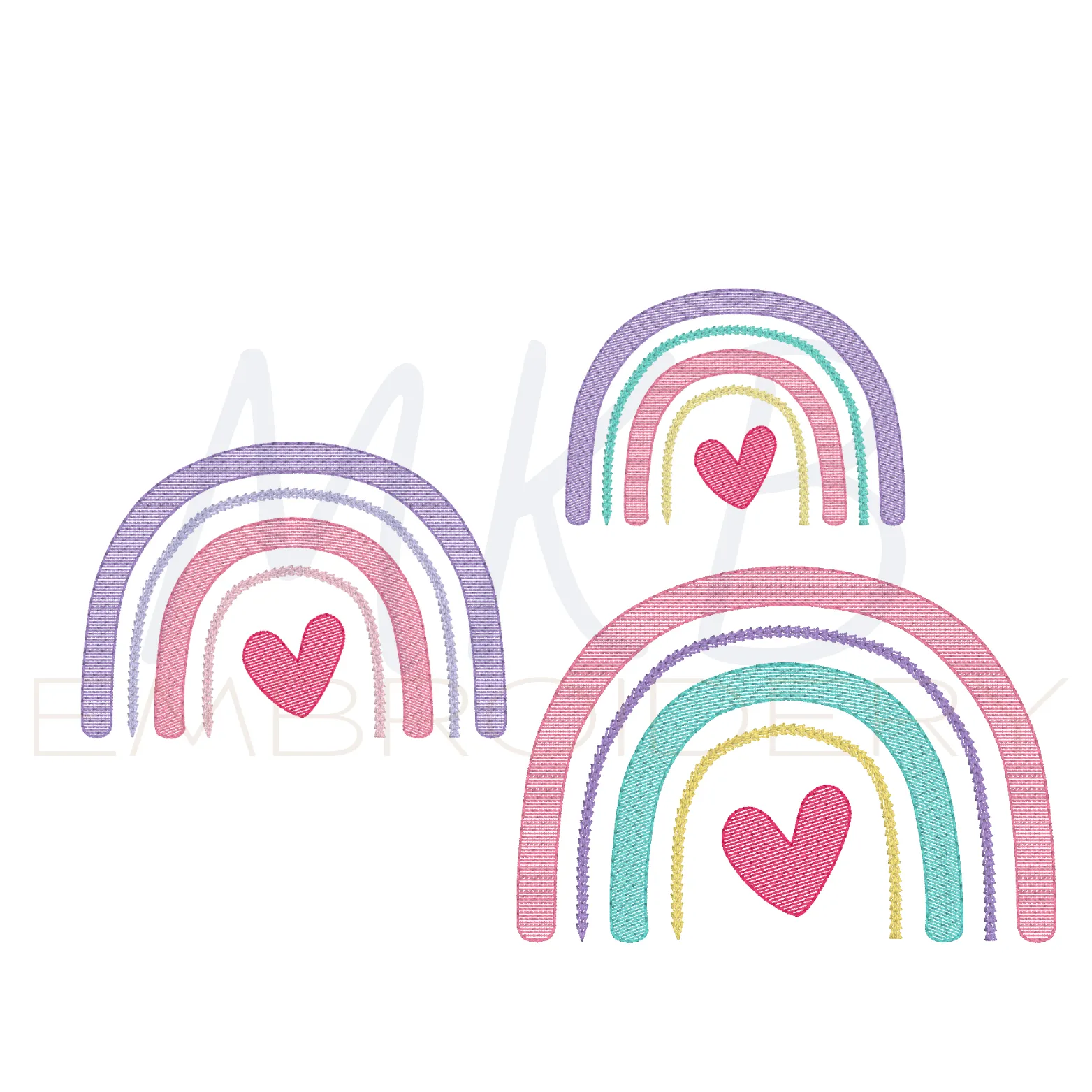 Rainbow Heart Sketch Large