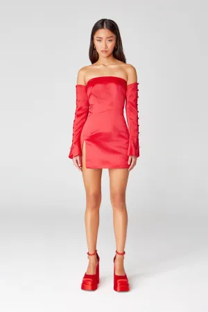 Red Off-Shoulder Mini Dress
