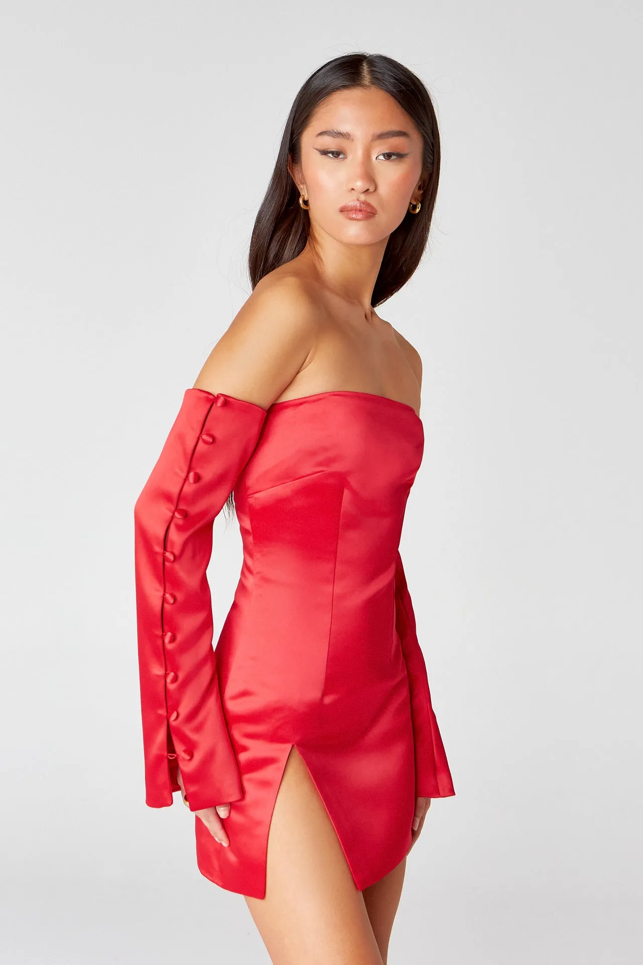 Red Off-Shoulder Mini Dress