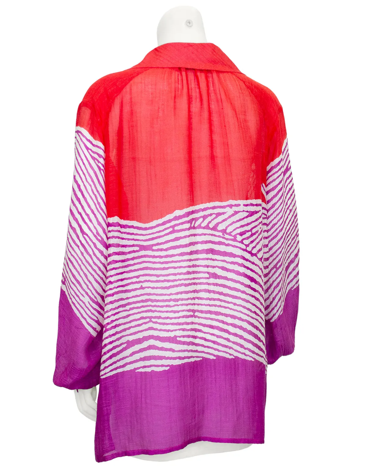 Red, Pink and White Chiffon Shirt