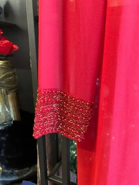Red Sheer Duster,Size M  #3060