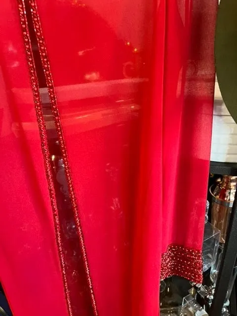 Red Sheer Duster,Size M  #3060