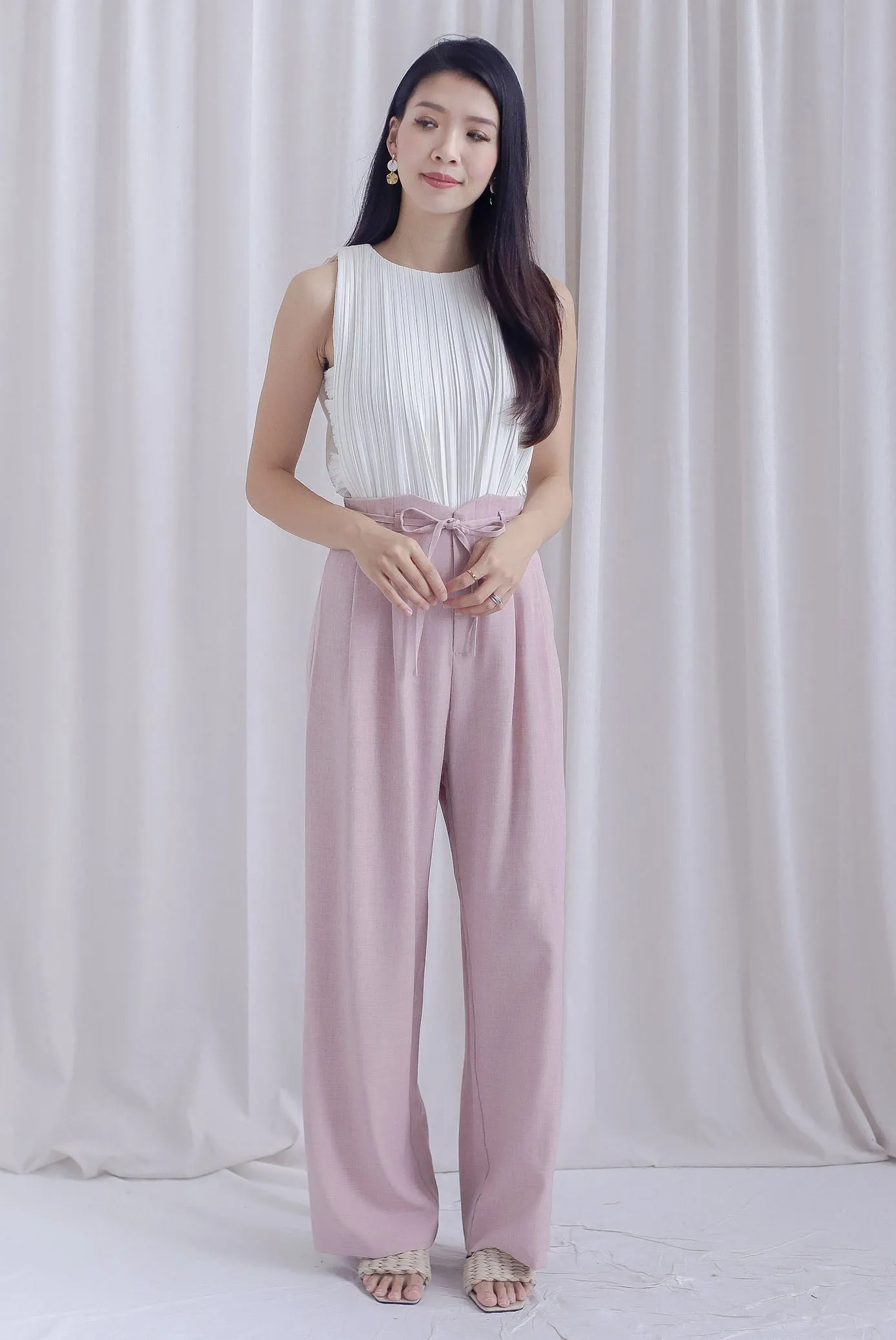 *Restocked* Gioia Pleated Cut In Top In White