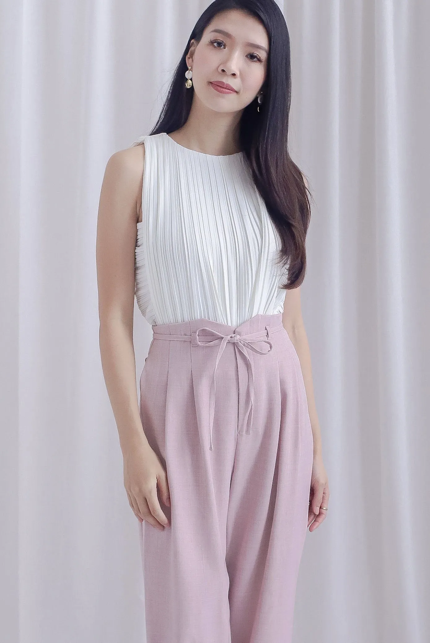 *Restocked* Gioia Pleated Cut In Top In White