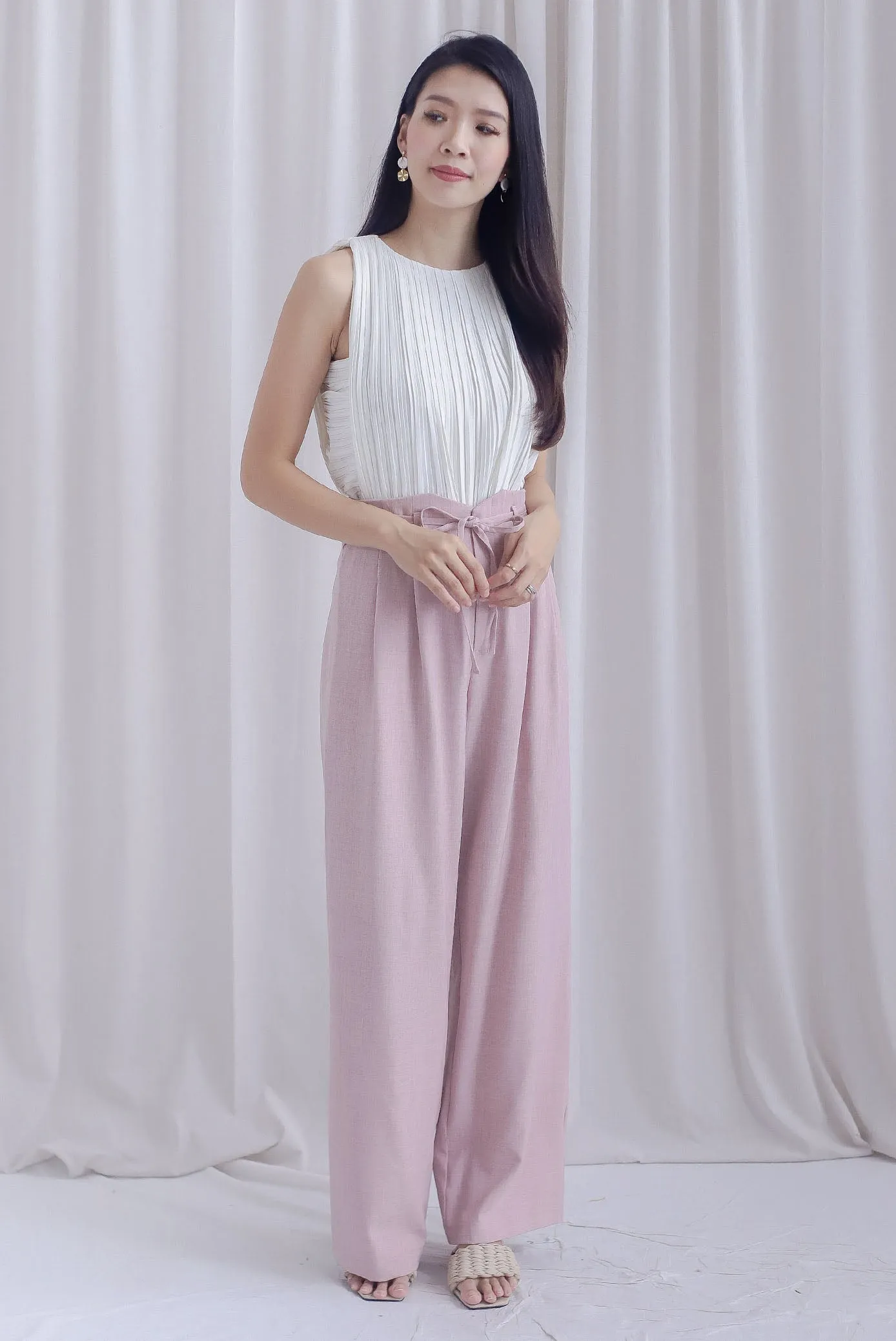 *Restocked* Gioia Pleated Cut In Top In White