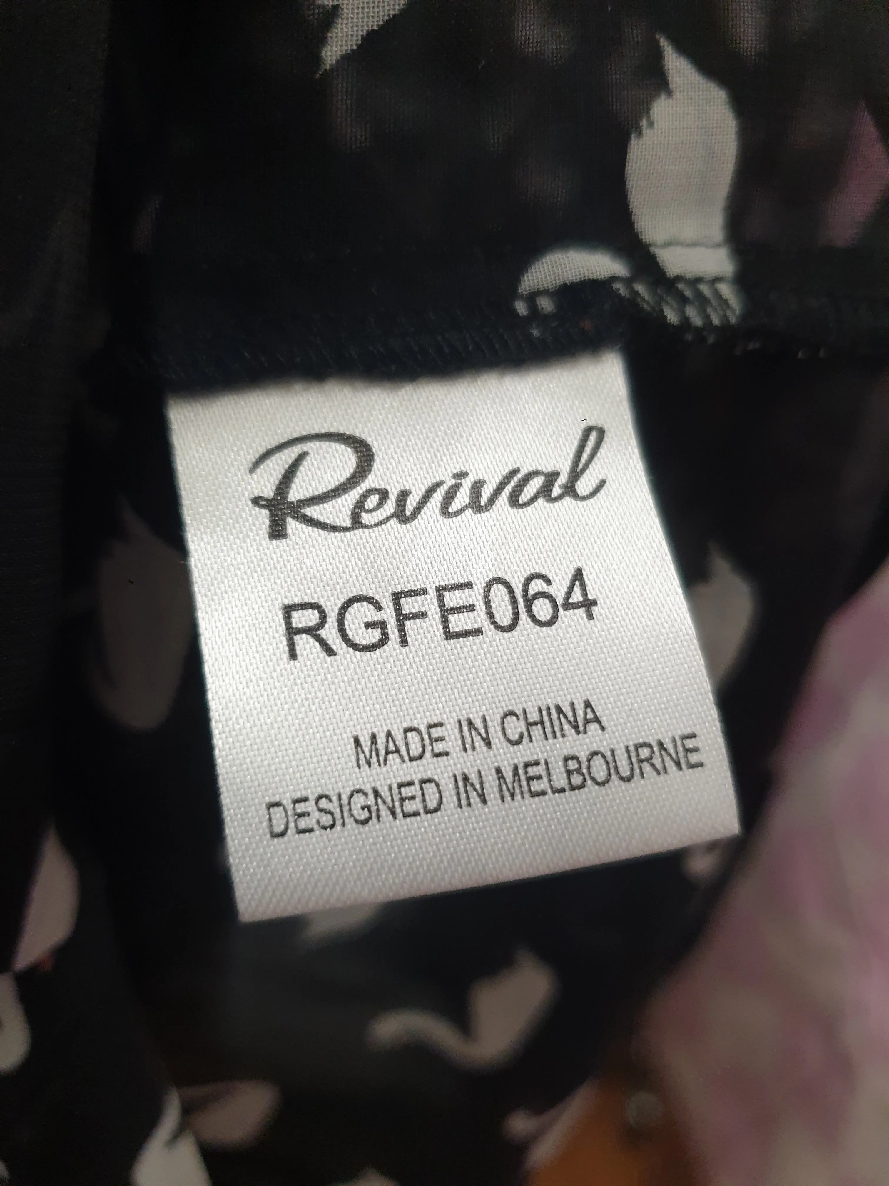 Revival black sheer swan print shirt size 8