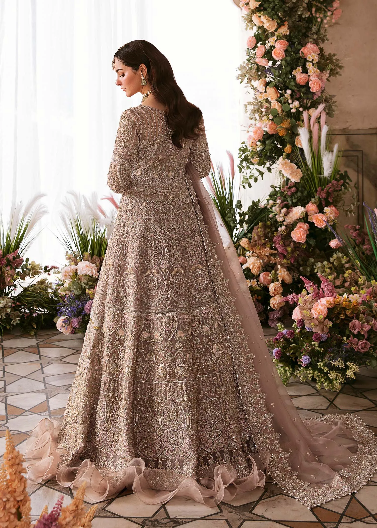 Royal Pakistani Bridal Dress in Pishwas Frock Style
