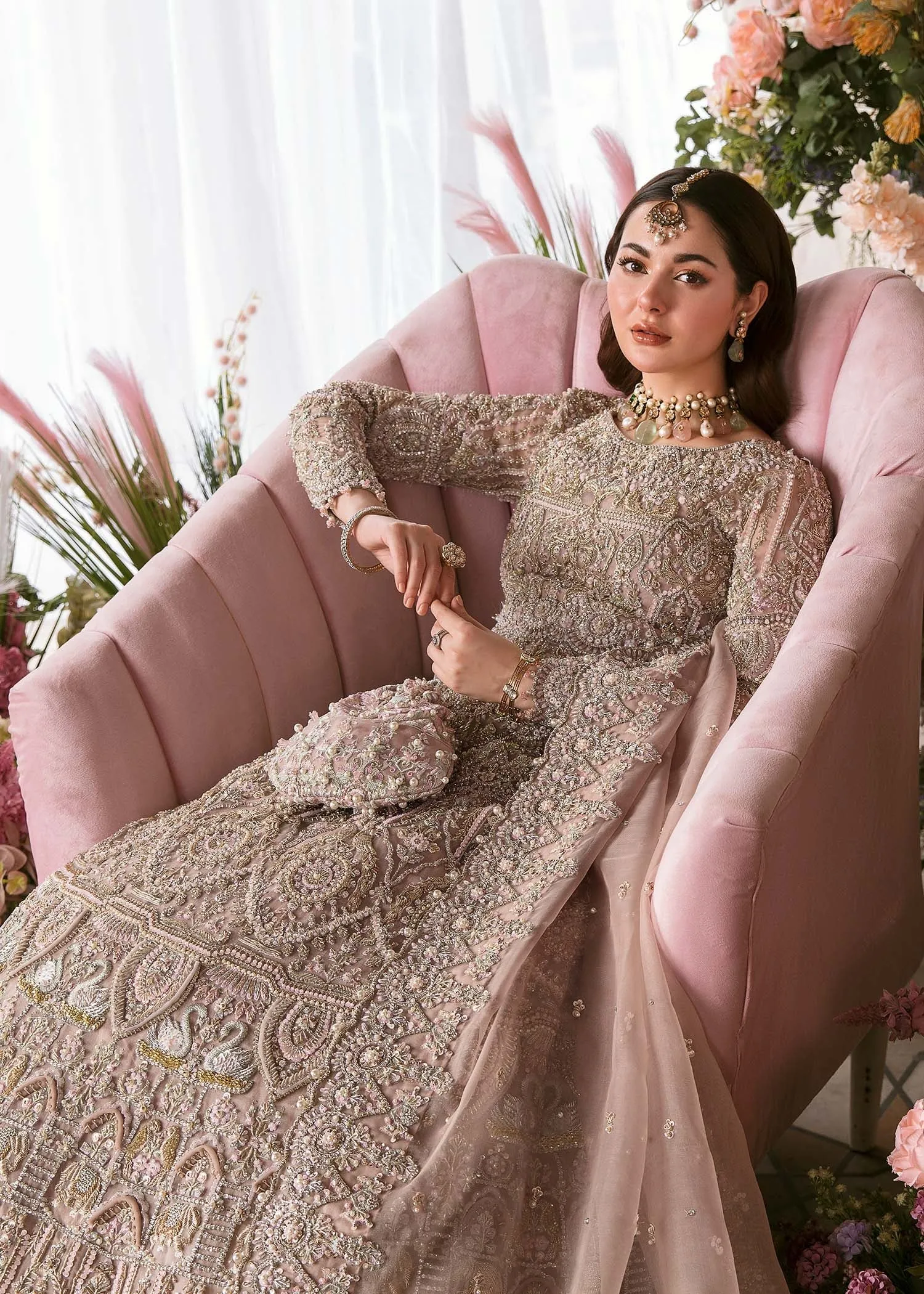 Royal Pakistani Bridal Dress in Pishwas Frock Style