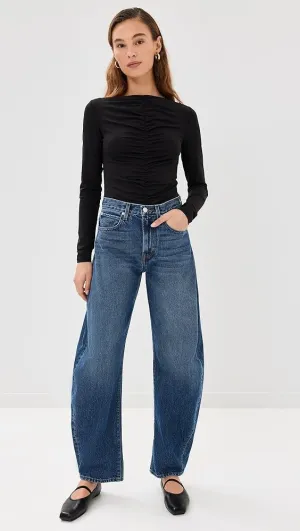 RUCHED LONG SLEEVE TOP
