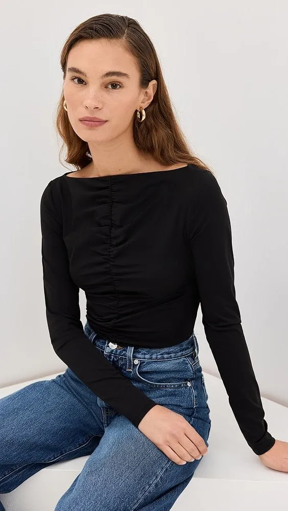 RUCHED LONG SLEEVE TOP