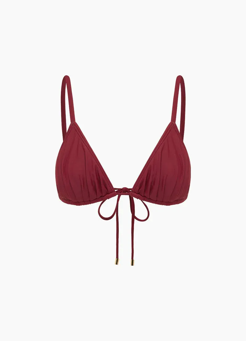 Ruched String Tri - Claret