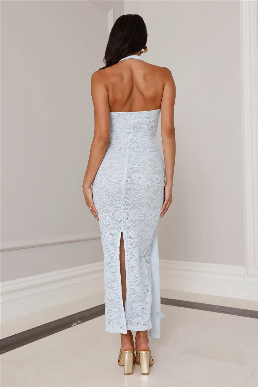 RUNAWAY Azealia Long Midi Dress Sky Blue